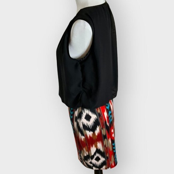 WRANGLER Western Pattern Black and Multi Color Dress Size M - Picture 3 of 5